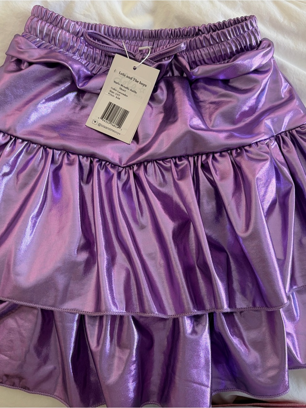 Lola + The Boys Shimmery Lilac Tiered Skirt
